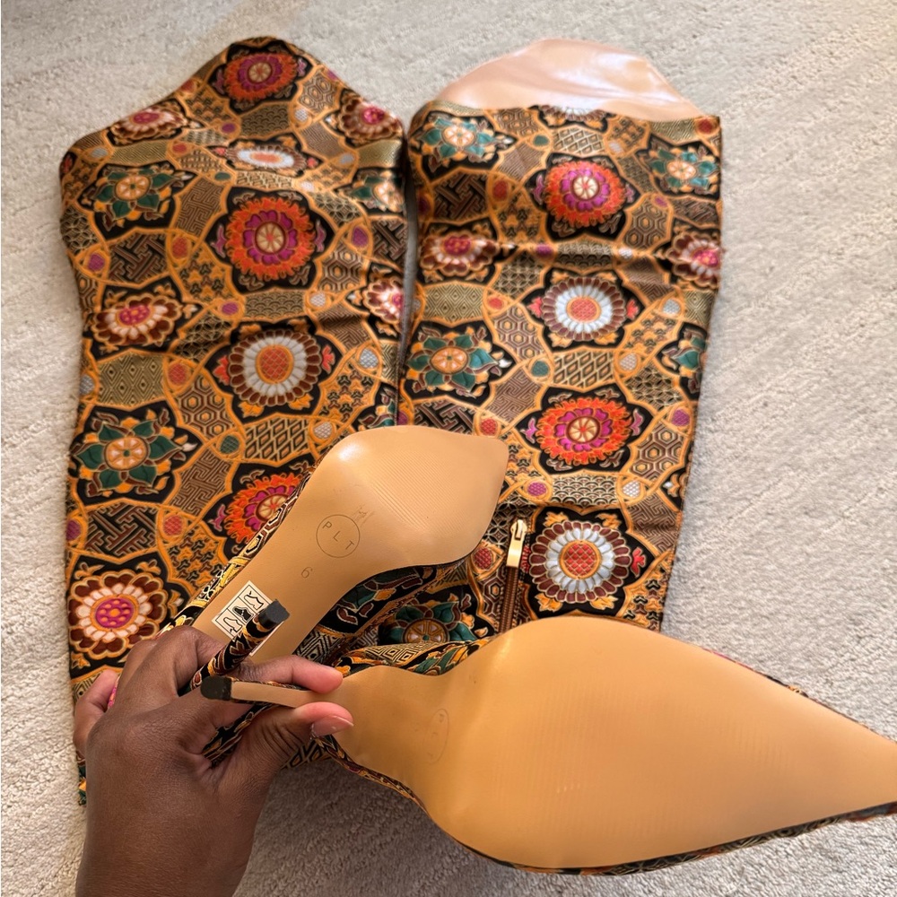 Prettylittlething Multicolor Patterned Over-The-K… - image 3